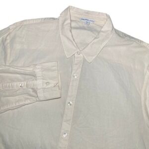 James Perse Shirt Mens Medium Size 2 Standard Button-Up Long Sleeve Cotton Beige